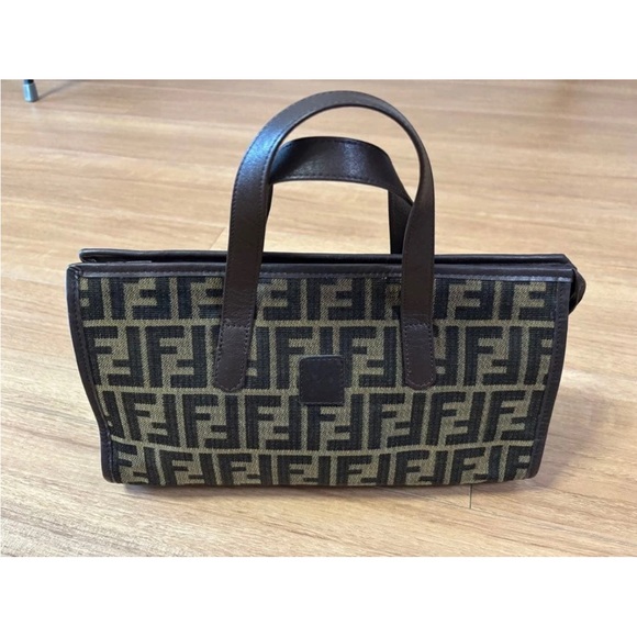 Fendi Handbags - Fendi Black and Brown Logo Tote